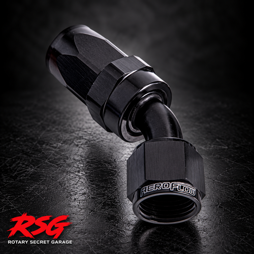 Aeroflow 100 Series -6AN black swivel AN hose end fittings