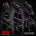 Aeroflow 100 Series -6AN black swivel AN hose end fittings