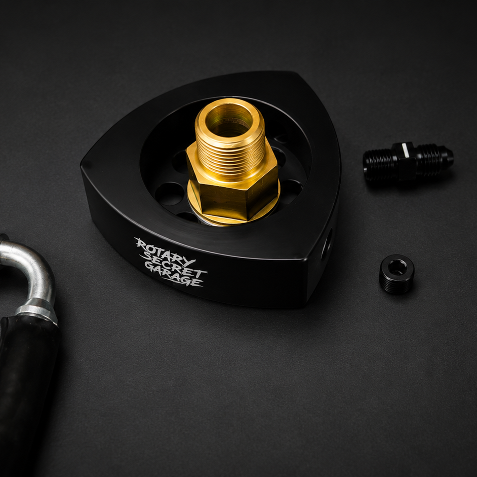 RSG Engineered 13B / 20B Rotor Oil Filter Adapter – 3x 1/8 NPT
